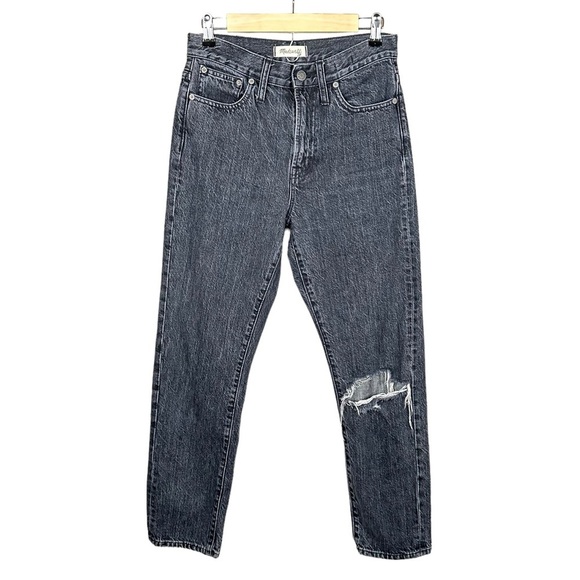 MADEWELL The Perfect Vintage High Rise Jean in Roxstone Wash Knee-Rip Edition - Picture 15 of 16